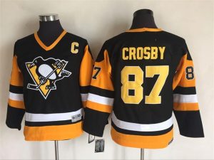 Kinder Pittsburgh Penguins Eishockey Trikot Sidney Crosby #87 Schwarz